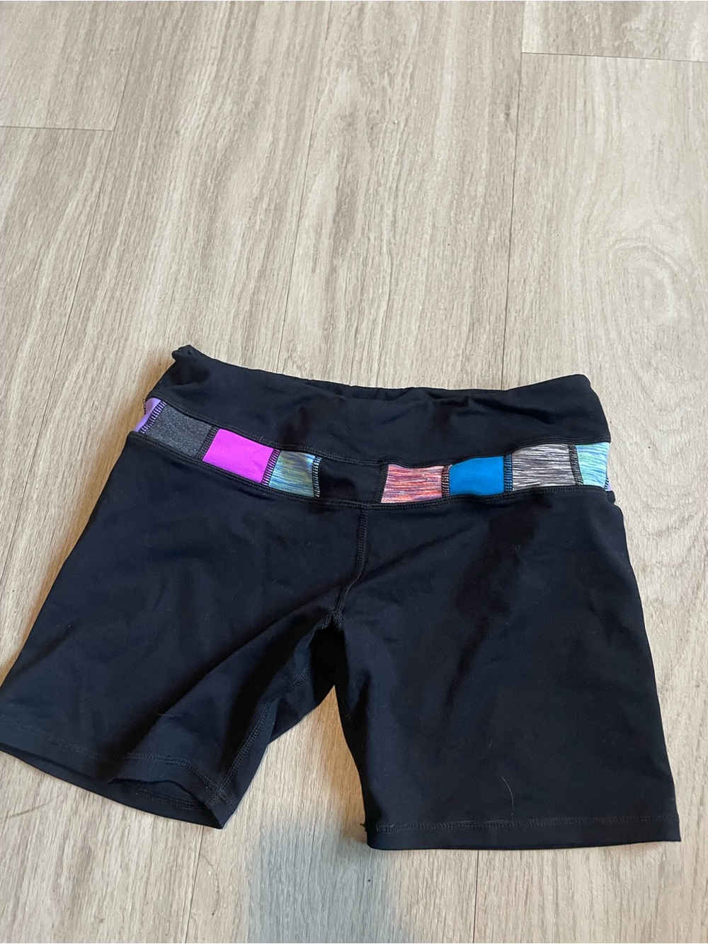 lululemon athletica Black Athletic Shorts with Colorblock Waistband